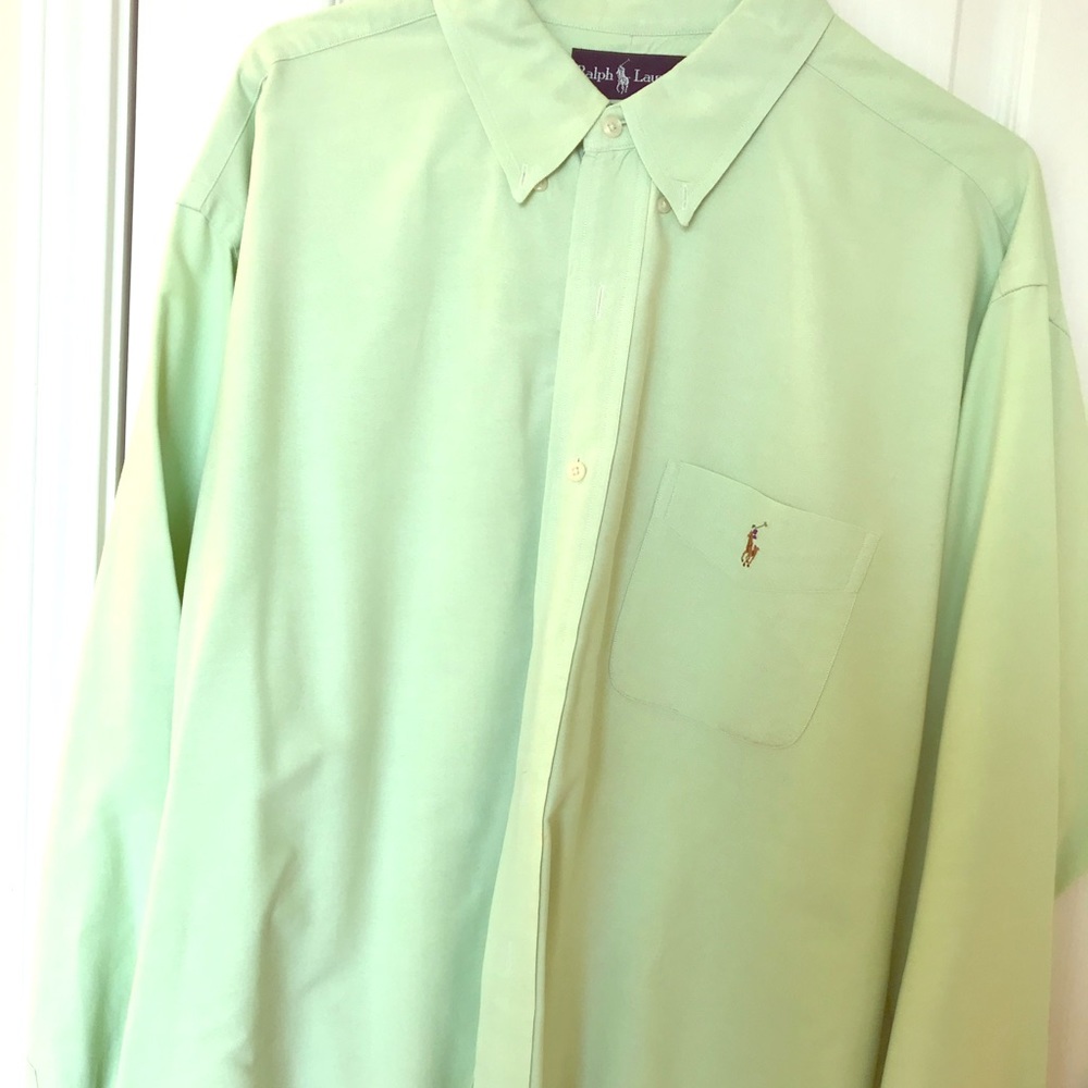 Lime Green Ralph Lauren Long Sleeve Dress ShirtXXL
